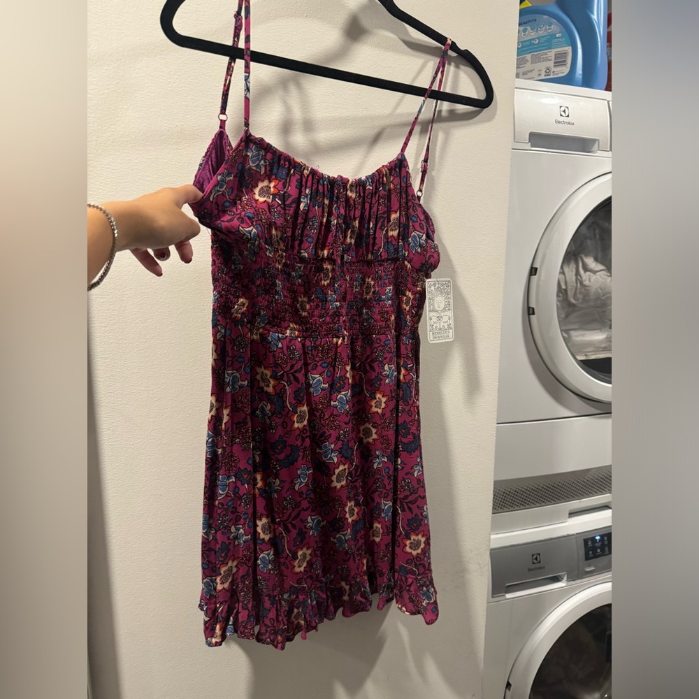 Floral Pink Dress with Spaghetti Straps